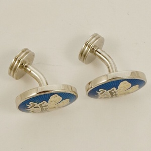 Charles Tyrwhitt Silver Plated Prince of Wales Feathers Cufflinks